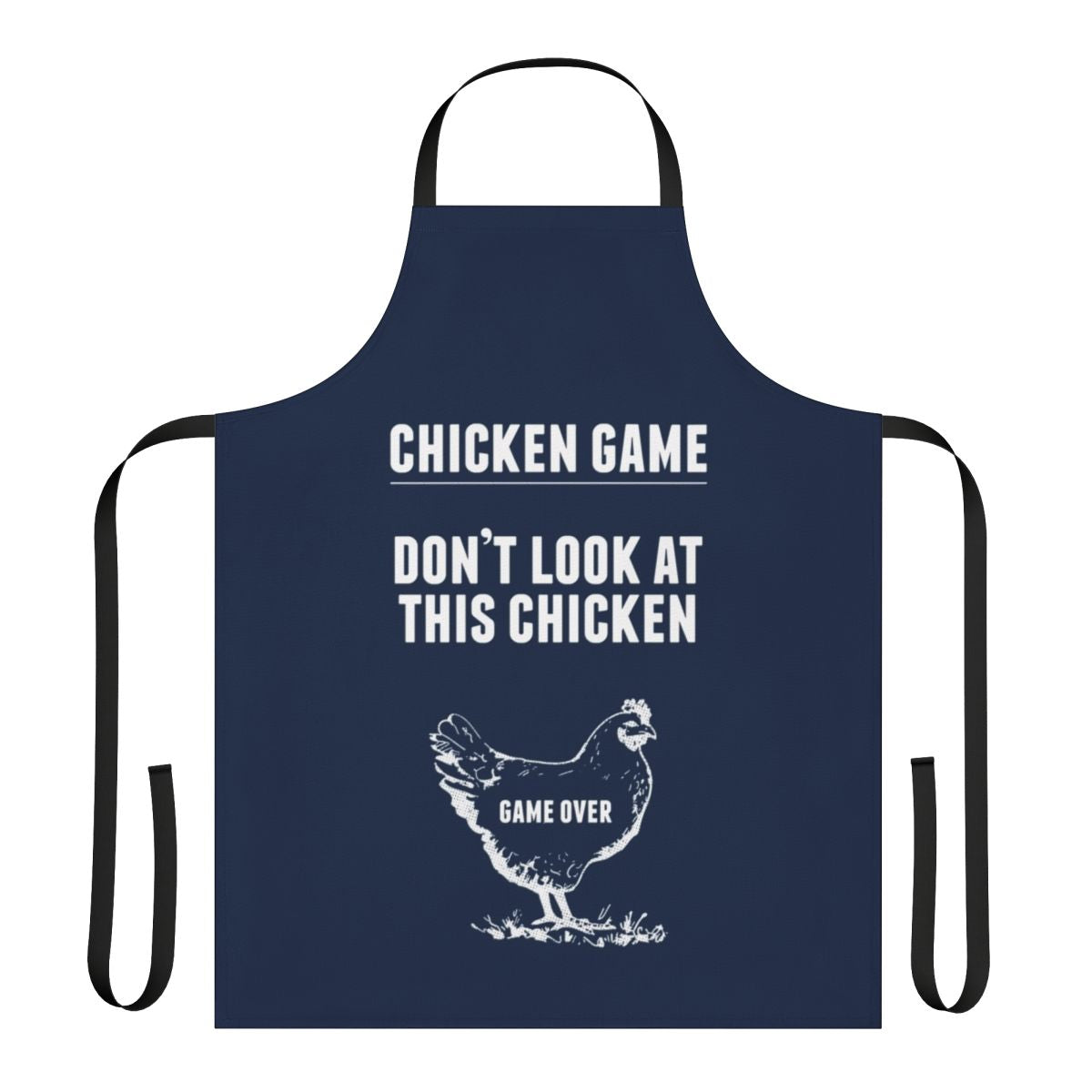 Apron with a funny chicken visual gag design