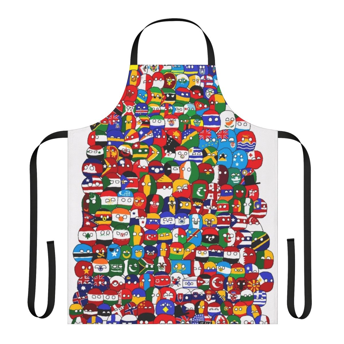 Colorful apron featuring the iconic polandball globe design