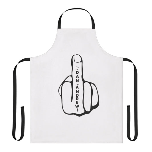 Dan Andrews inspired apron with a humorous design