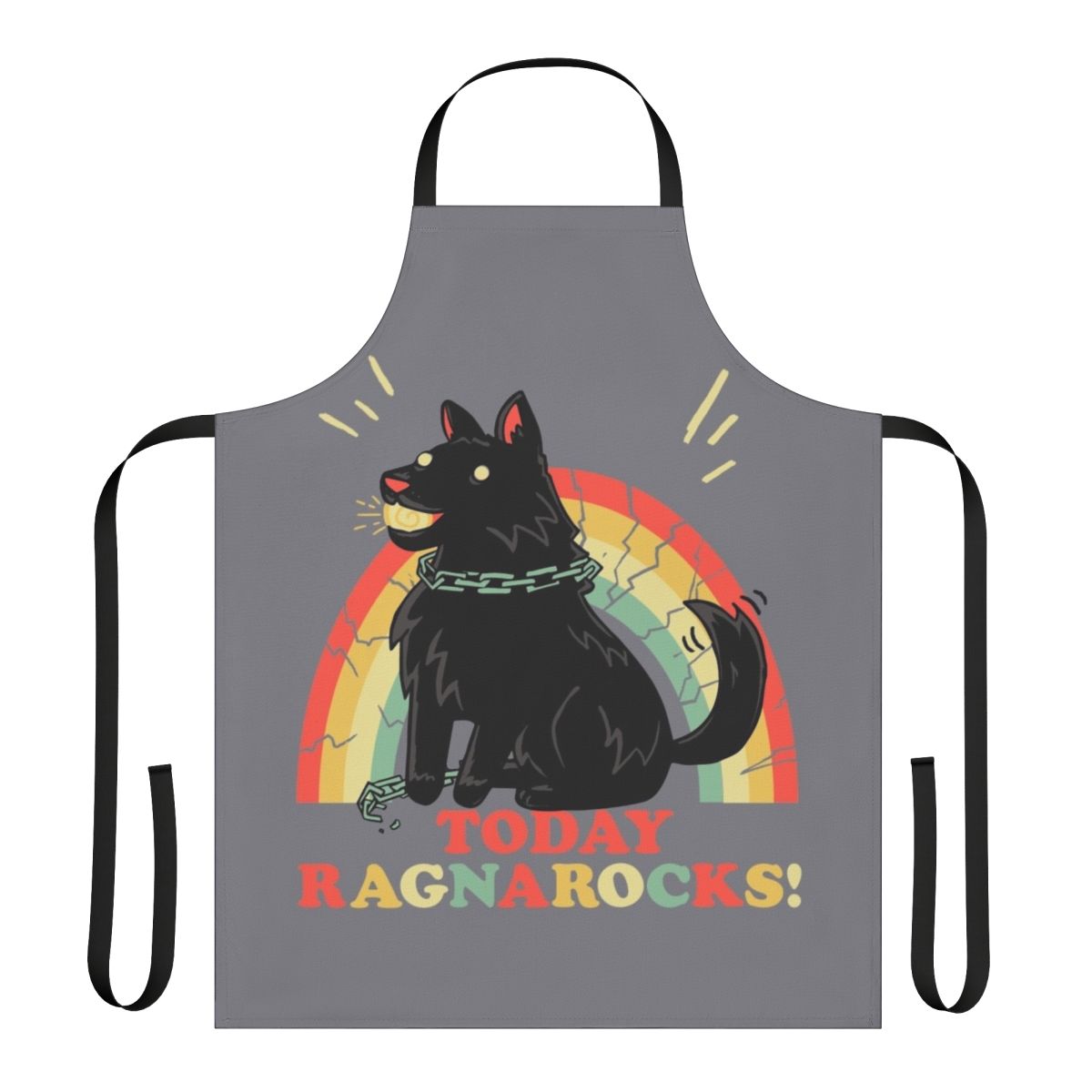 Apron with a pun about the Norse mythological wolf Fenrir and the saying "Every dog will have his day"