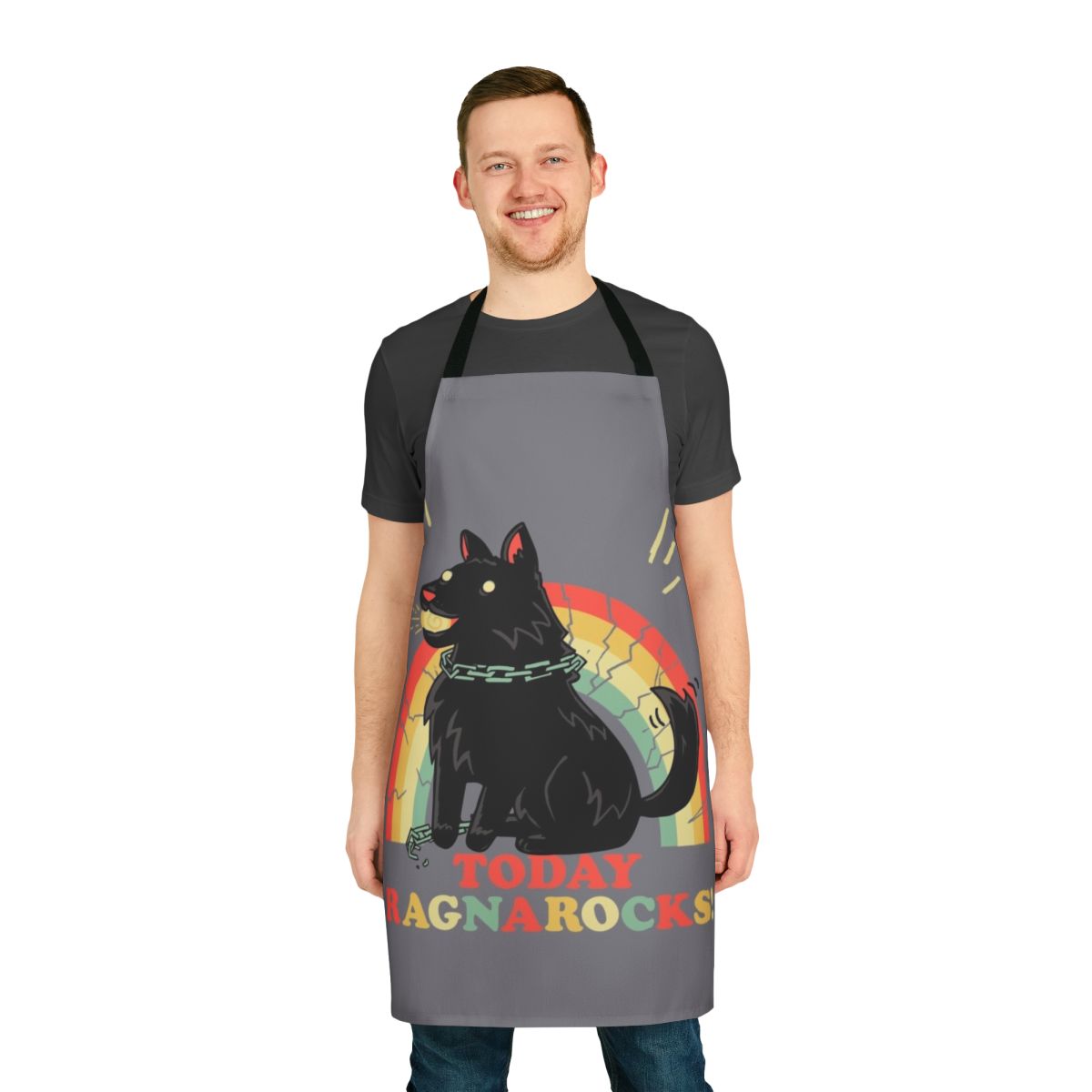 Apron with a pun about the Norse mythological wolf Fenrir and the saying "Every dog will have his day"