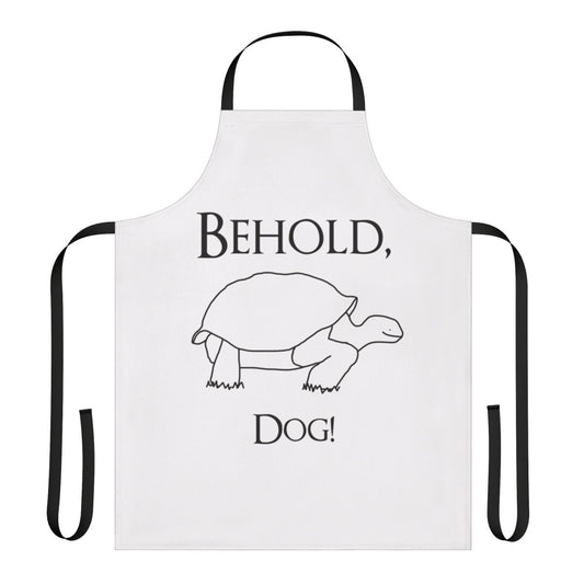 A high-quality apron featuring a funny dog-themed design inspired by the video game Elden Ring.