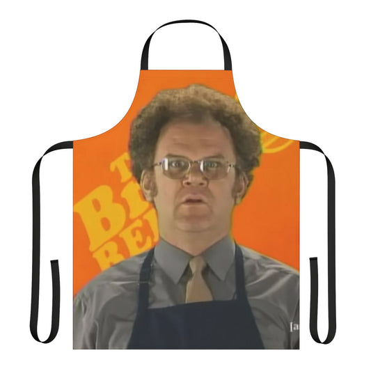Dr. Steve Brule-themed apron with comedy and parody design
