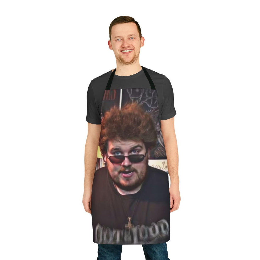 Drachenlord-inspired apron featuring Rainer Winkler, a popular German YouTuber and streamer