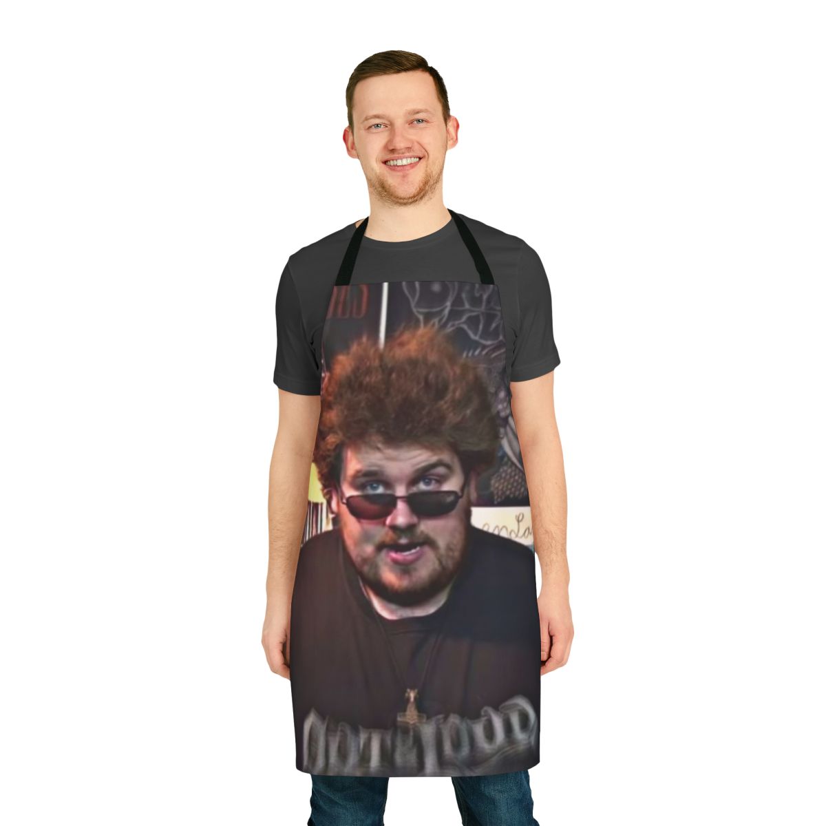 Drachenlord-inspired apron featuring Rainer Winkler, a popular German YouTuber and streamer