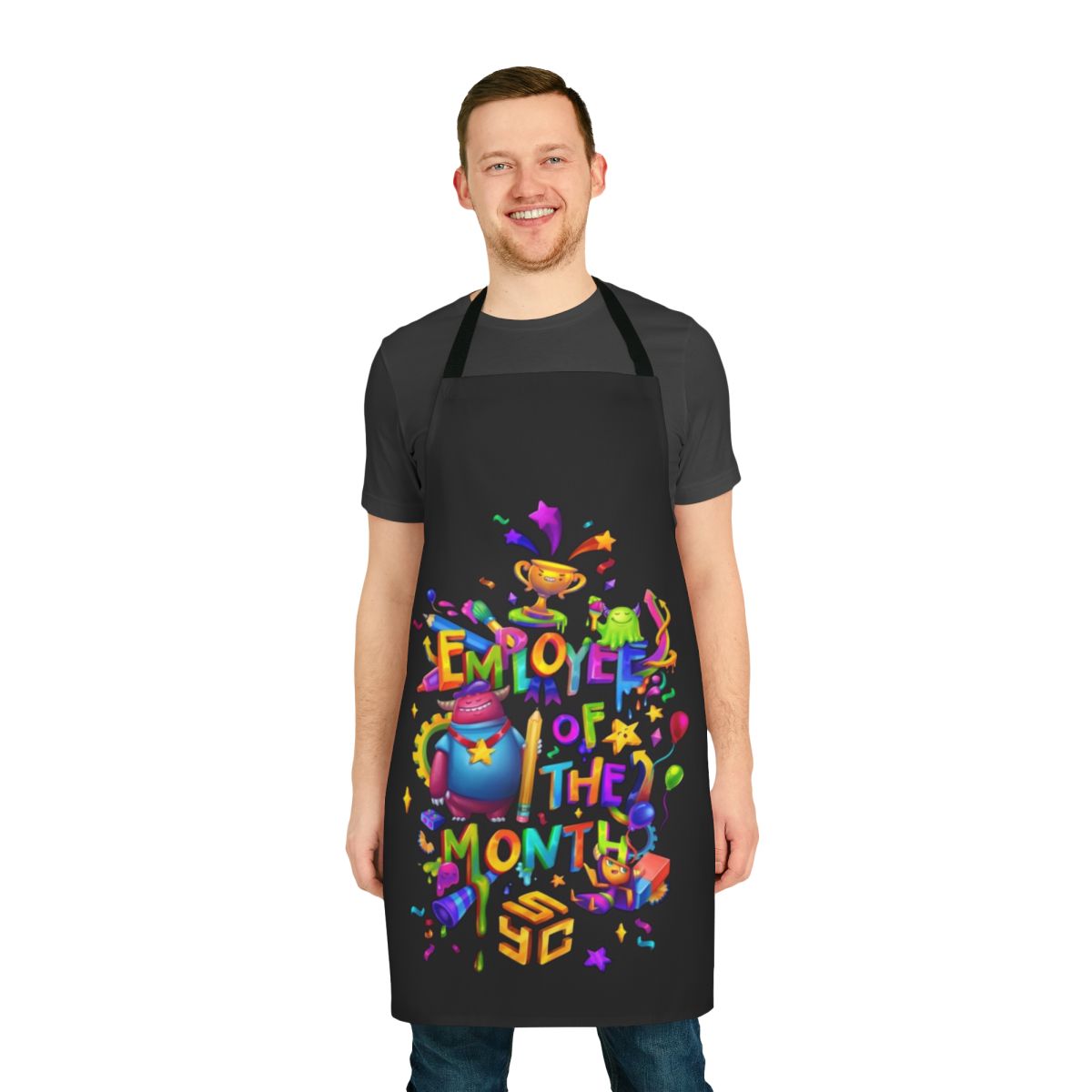 Apron with "Employee of the Month" text, perfect for celebrating hard-working employees