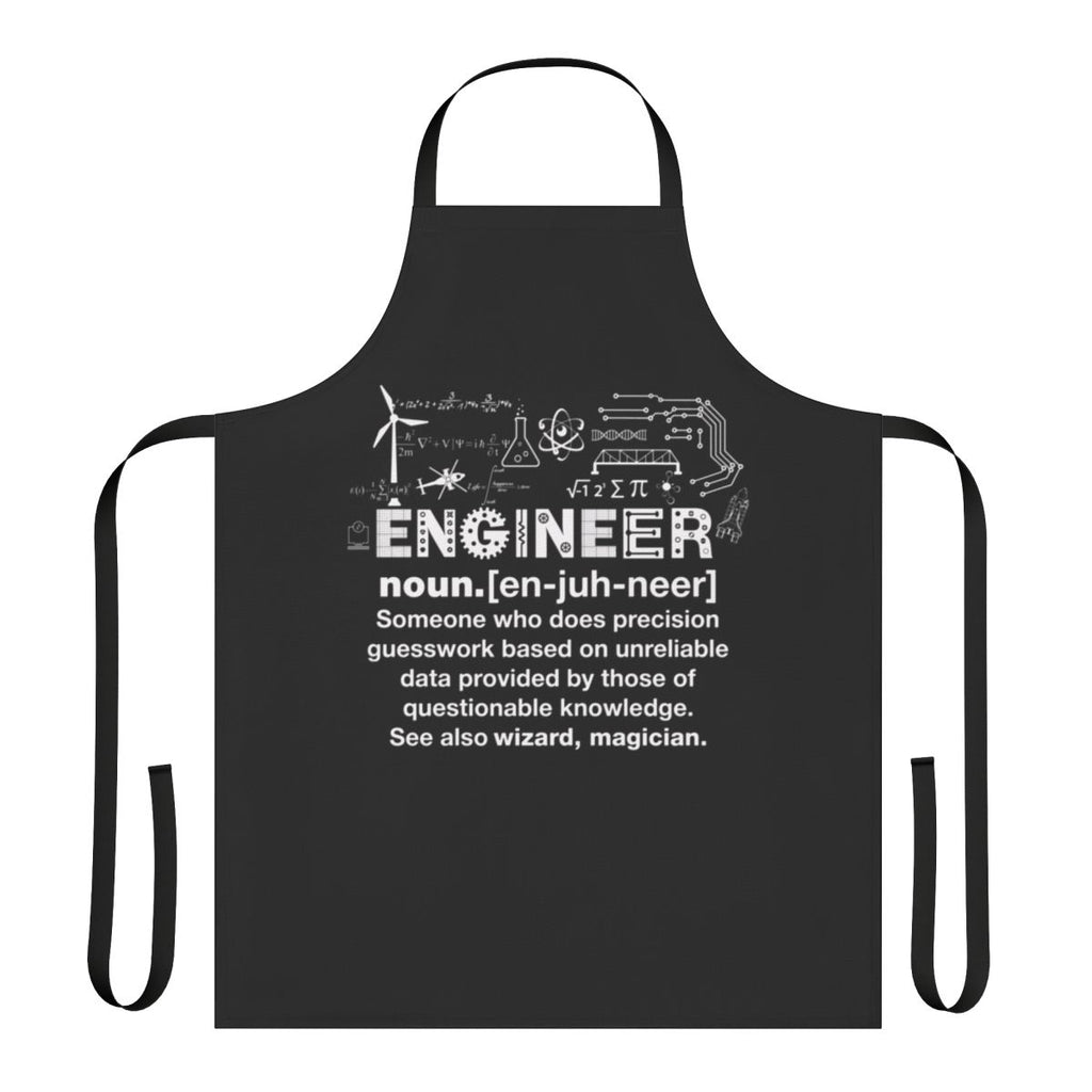 Apron with a humorous engineering definition design