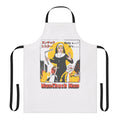 Apron featuring a nun wielding nunchucks, a comical retro pop culture design