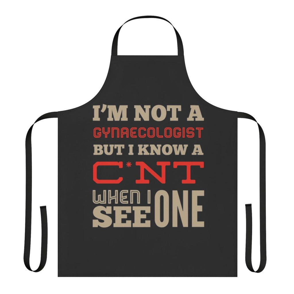 Funny and rude apron for gynecology occupations and professions