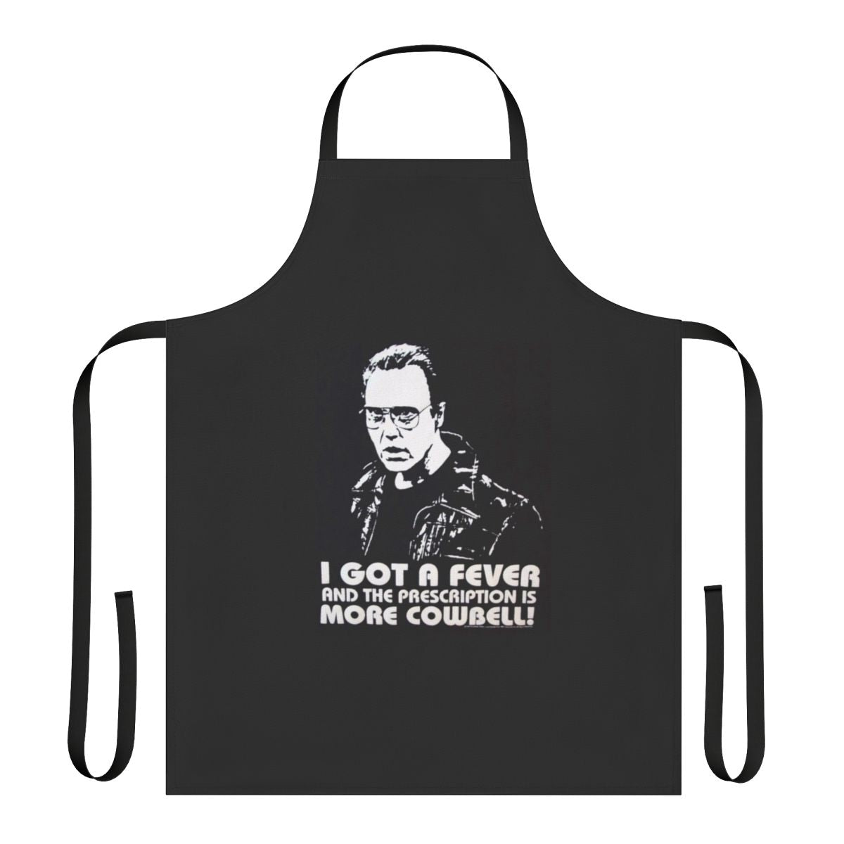 "I Got A Fever" themed apron with comical stick figure design