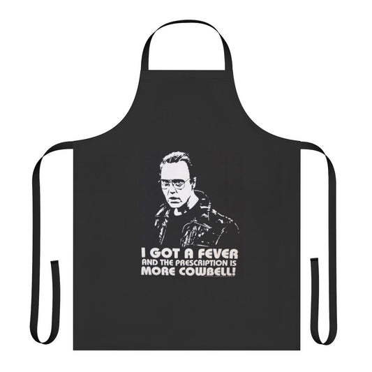 "I Got A Fever" themed apron with comical stick figure design