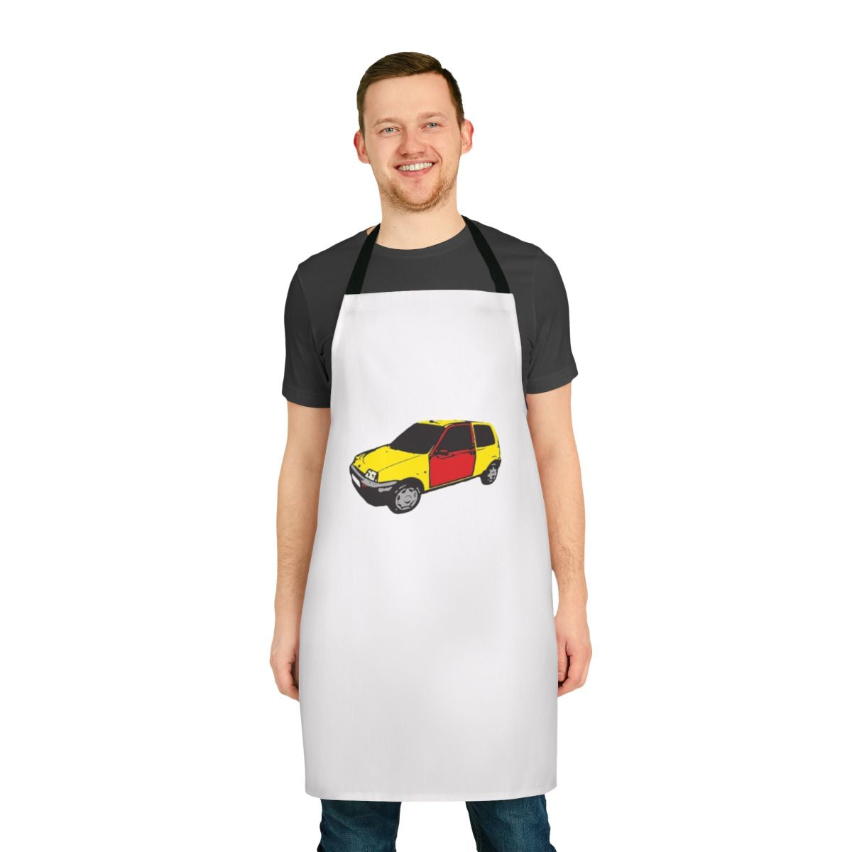 "Inbetweeners-themed apron with a humorous quote"