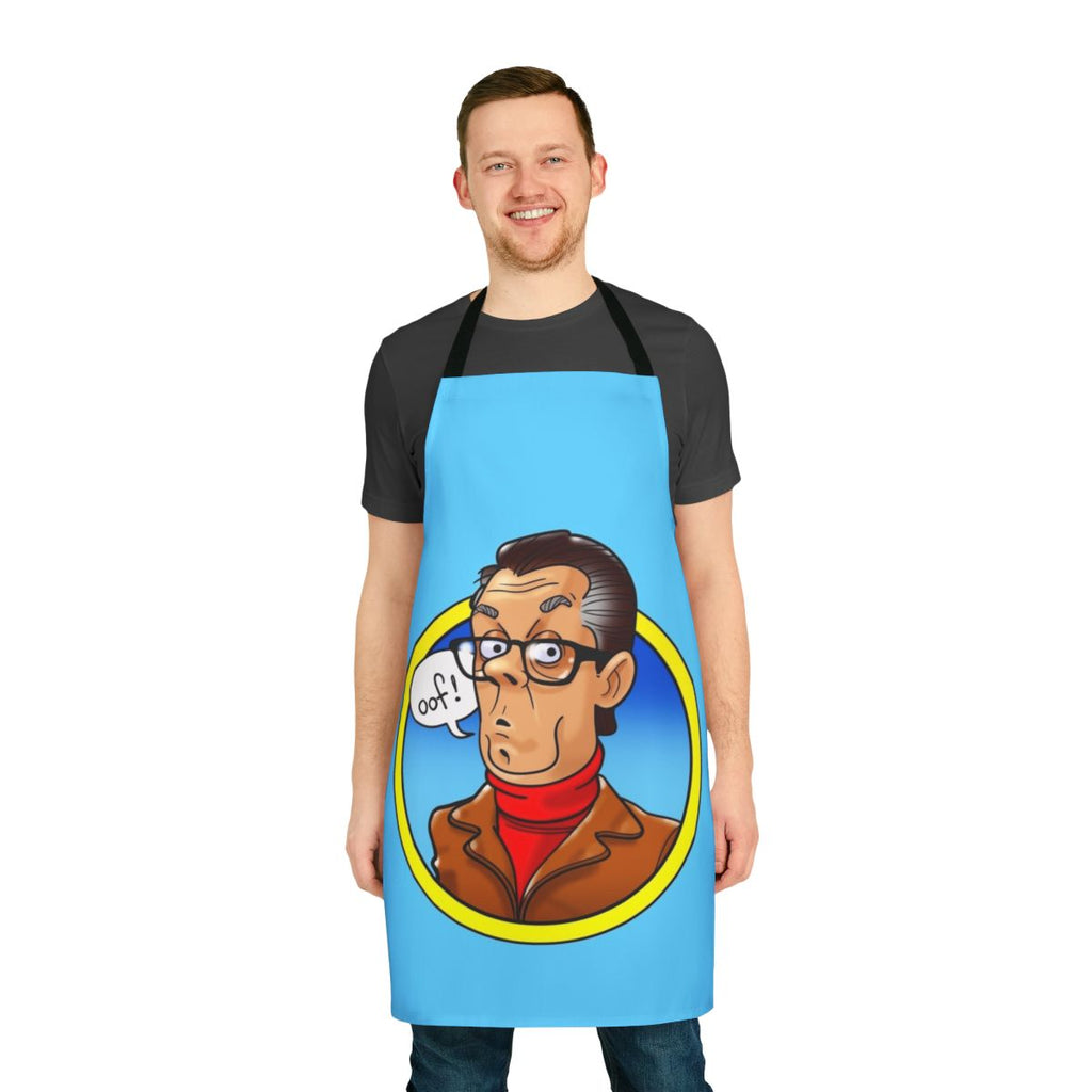 John Shuttleworth-inspired kitchen apron with comedic design