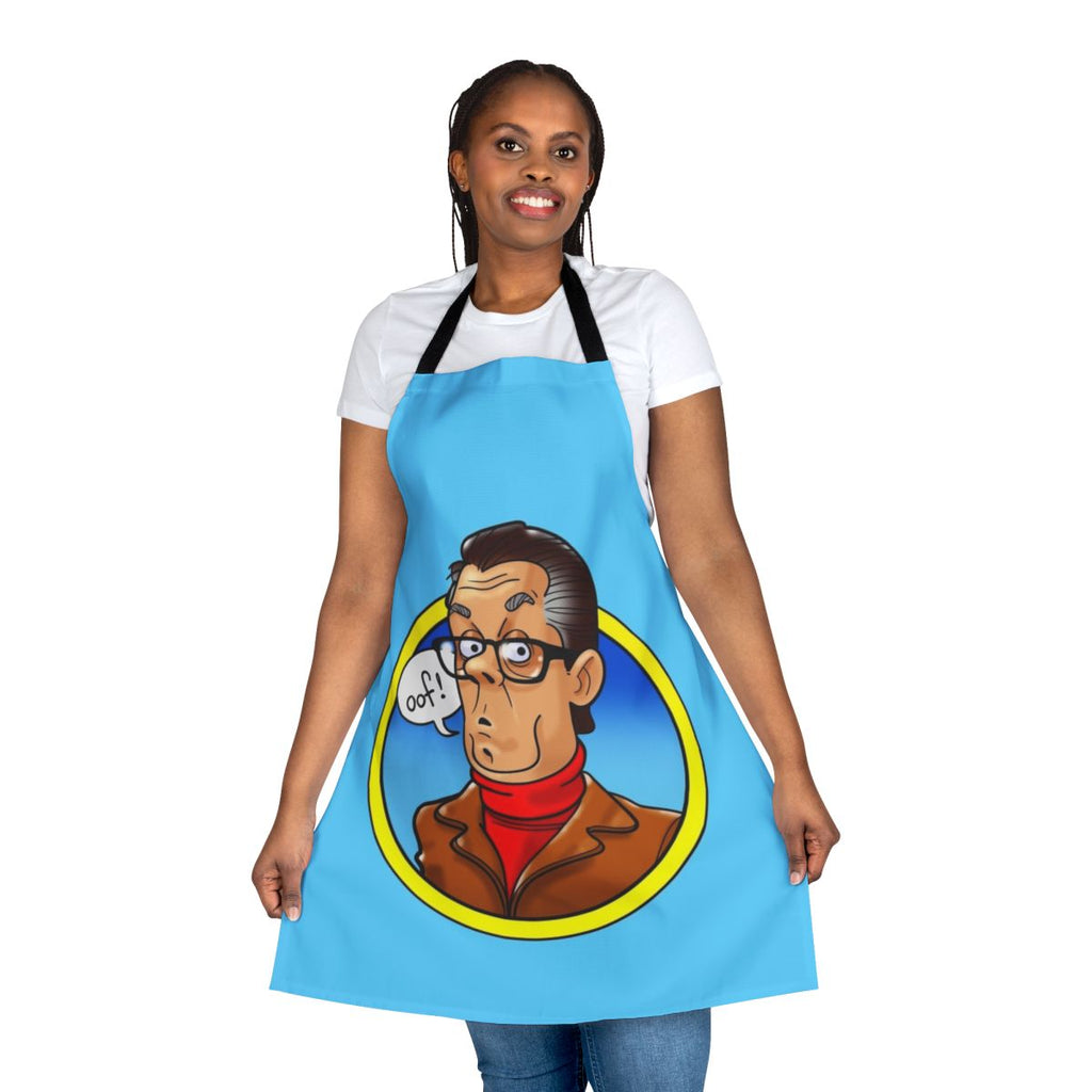John Shuttleworth-inspired kitchen apron with comedic design