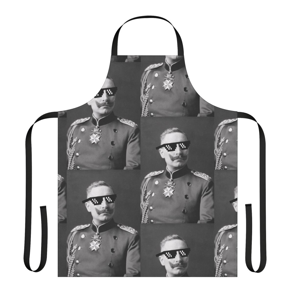 A funny apron featuring a caricature of Kaiser Wilhelm II with the text "Deal With It".