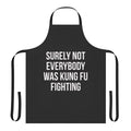 Humorous apron with a "Kung Fu Fighting" themed graphic design