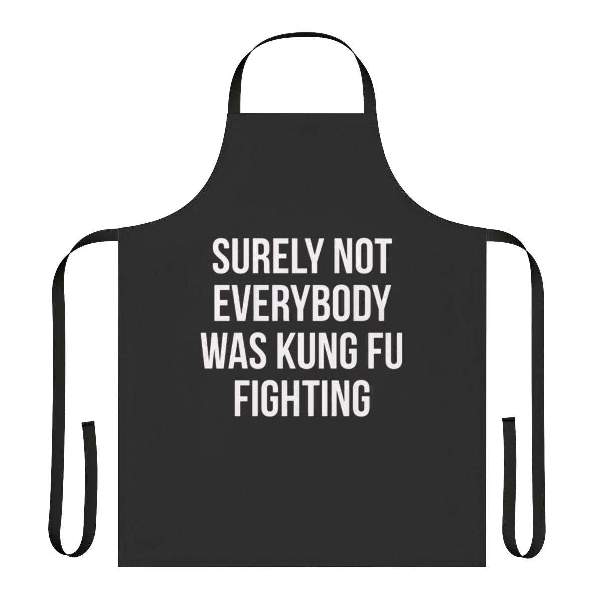 Humorous apron with a "Kung Fu Fighting" themed graphic design