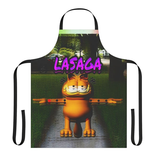 Funny Lasagna-Themed Apron with Ironic Meme Graphics