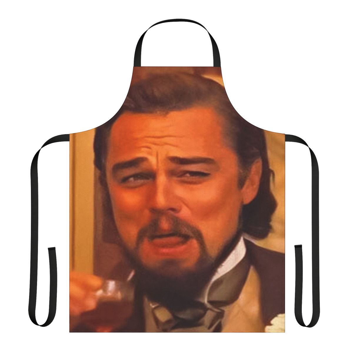 Apron featuring a meme design of Leonardo DiCaprio laughing