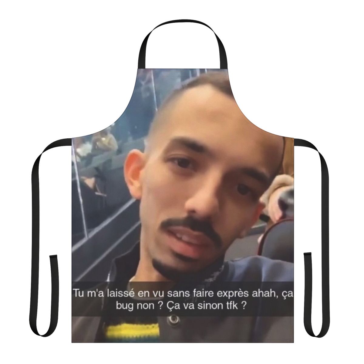 Bigflo Oli inspired meme apron featuring a humorous design
