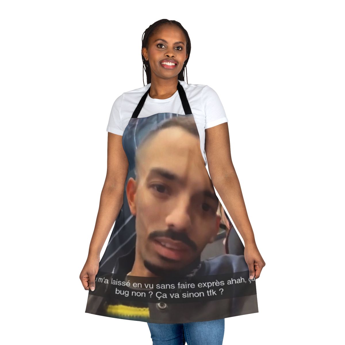 Bigflo Oli inspired meme apron featuring a humorous design