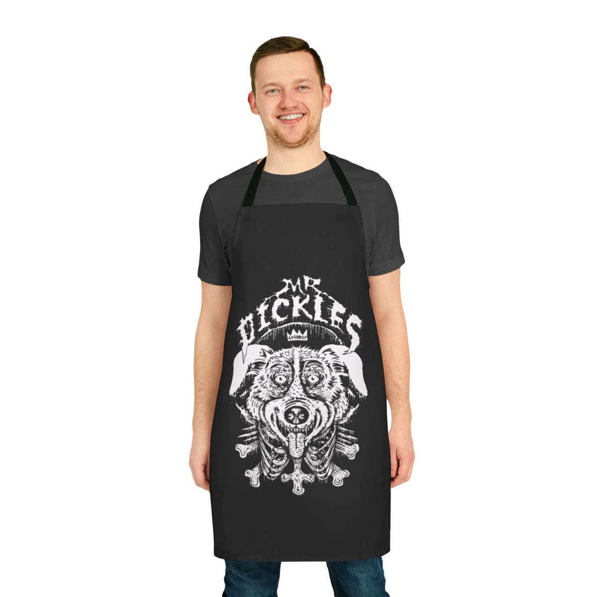 Apron featuring the character Mr. Pickles from the Adult Swim cartoon series