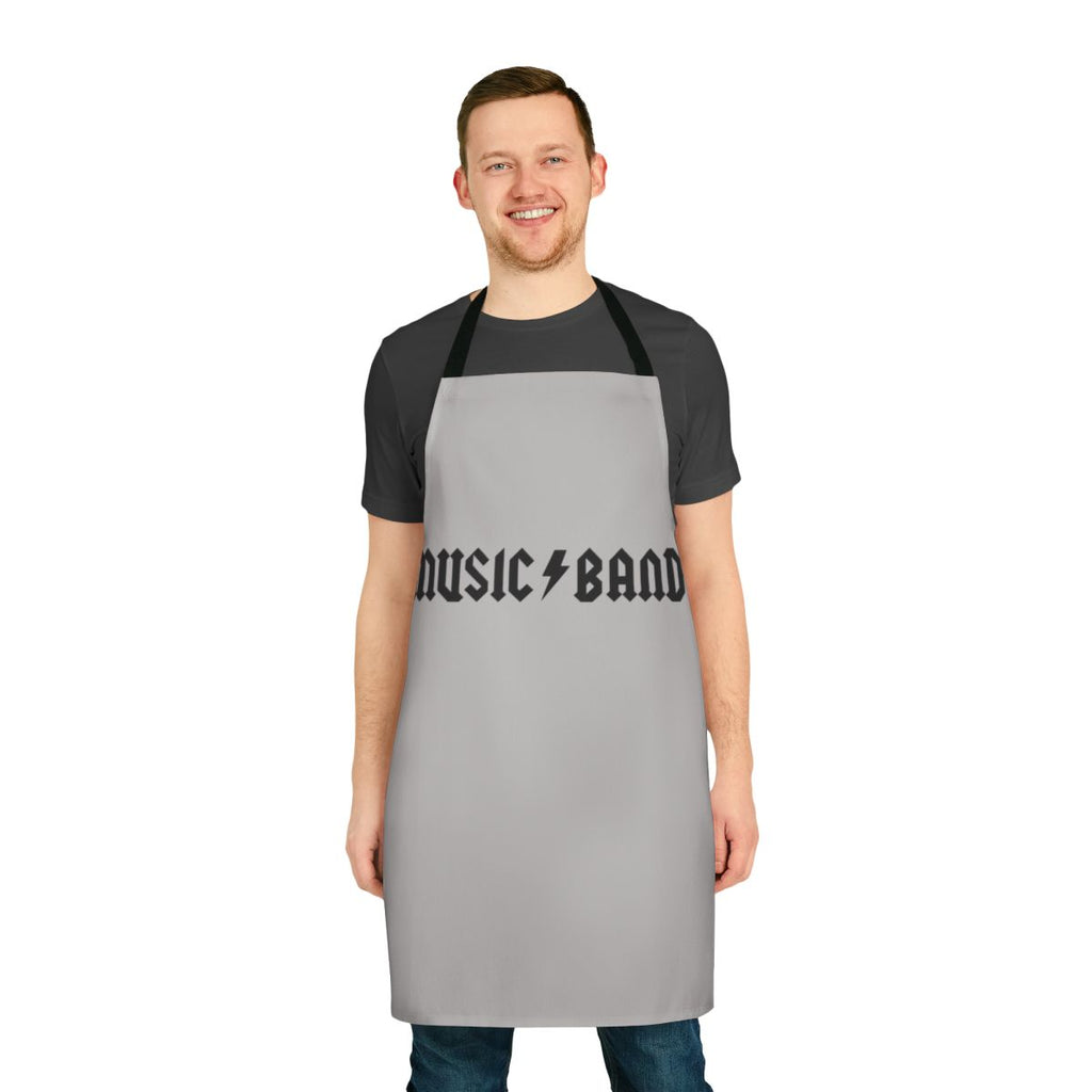 Funny apron with a parody of the "How Do You Do Fellow Kids" meme and a music band design