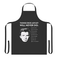 Apron featuring the memorable lyrics "Never Gonna Give You Up" by Rick Astley