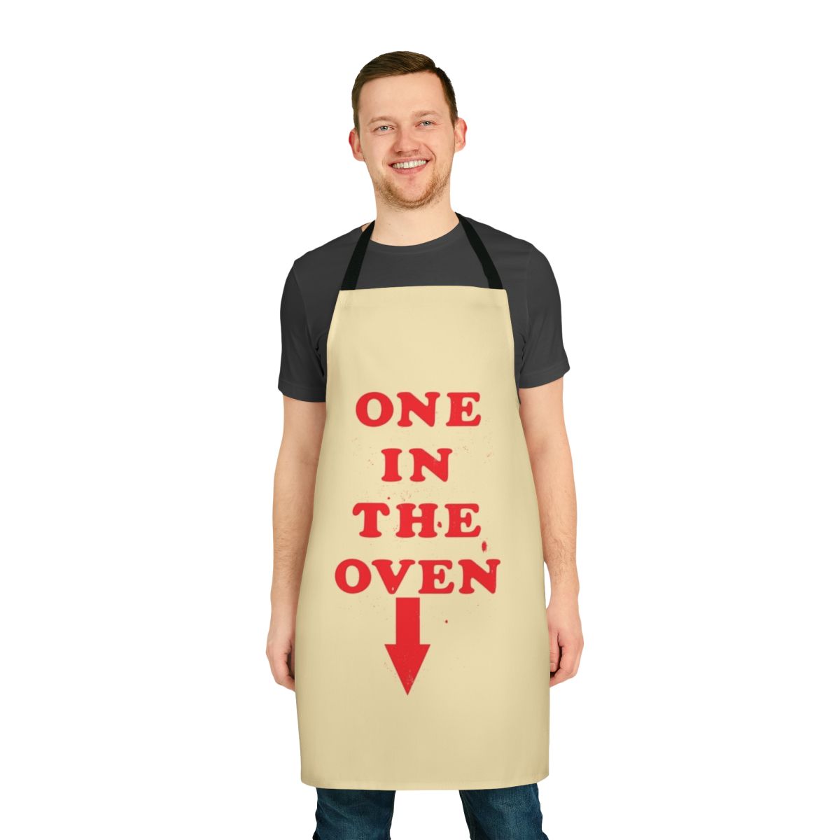 Funny "One in the Oven" police academy-themed pregnancy announcement apron