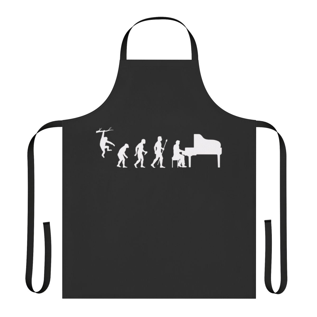 Funny apron with a piano evolution design for pianists and musicians