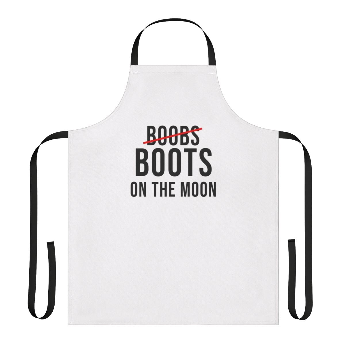 Humorous apron featuring space-themed quotes and imagery