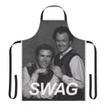 Step Brothers inspired comedy apron with a black and white portrait design