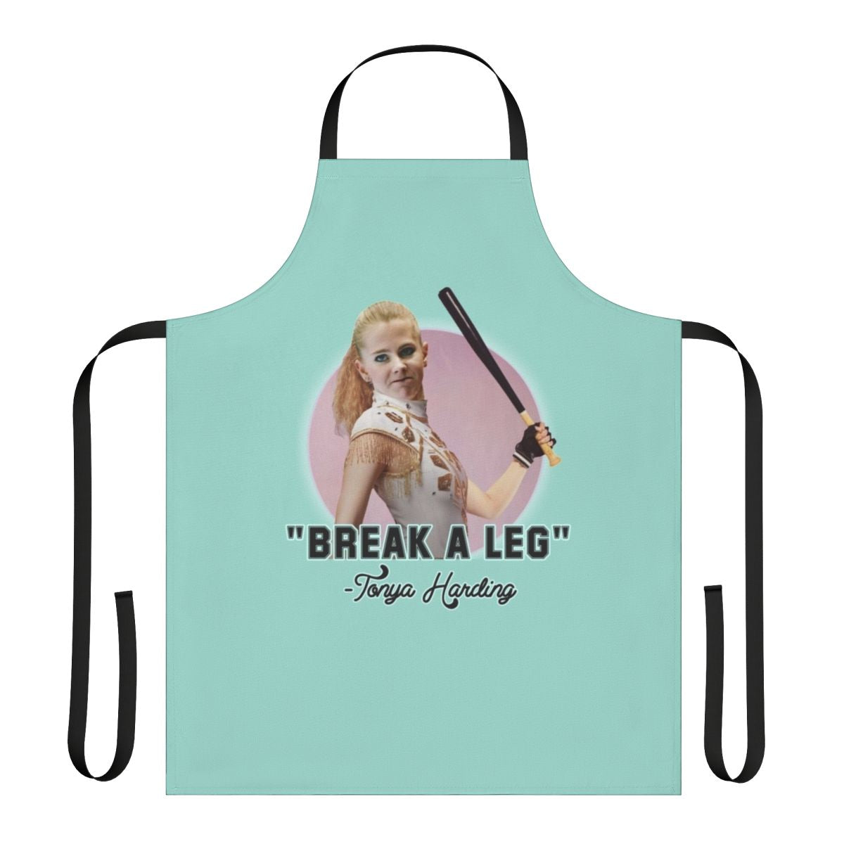 Tonya Harding inspired apron with pop culture art and 90s references