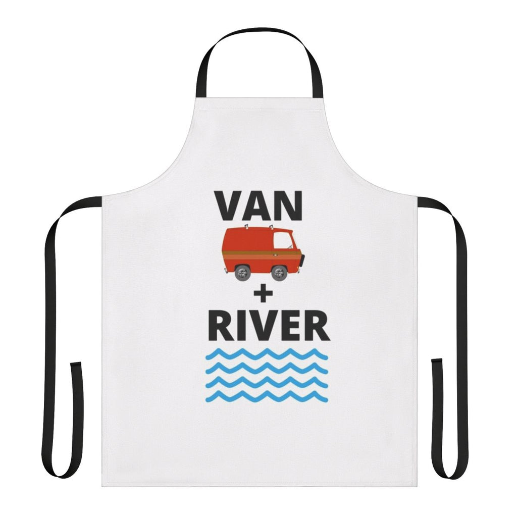 Funny apron with "Van Down By The River" design inspired by the classic Chris Farley SNL character.
