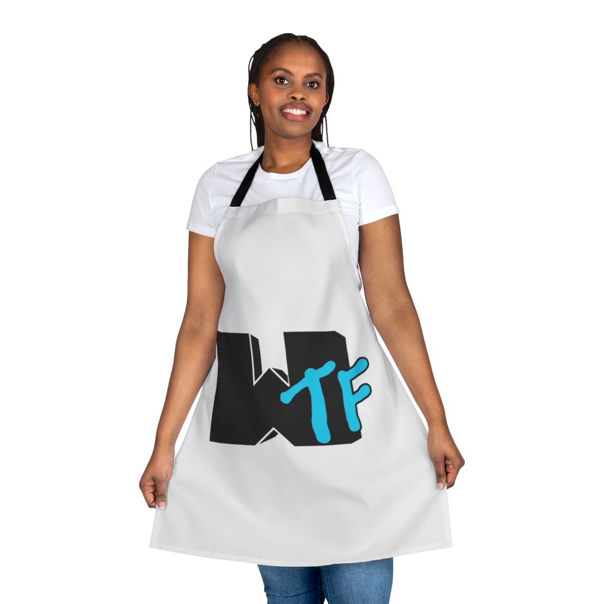 Funny "What the Fuck" apron with parody design for music lovers