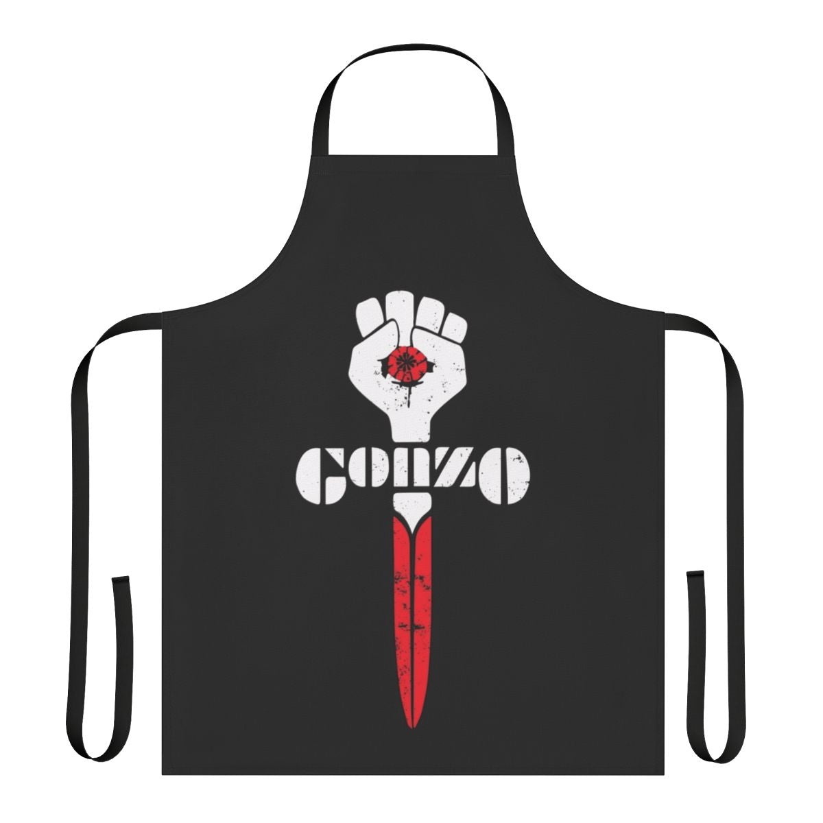 Apron featuring the iconic Gonzo fist symbol associated with Hunter S. Thompson's gonzo journalism