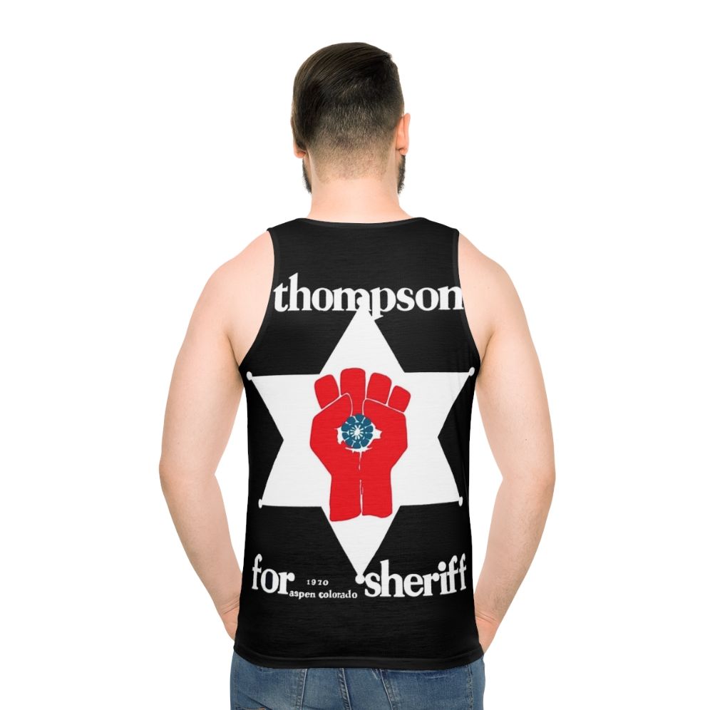 Hunter S. Thompson unisex tank top with psychedelic design
