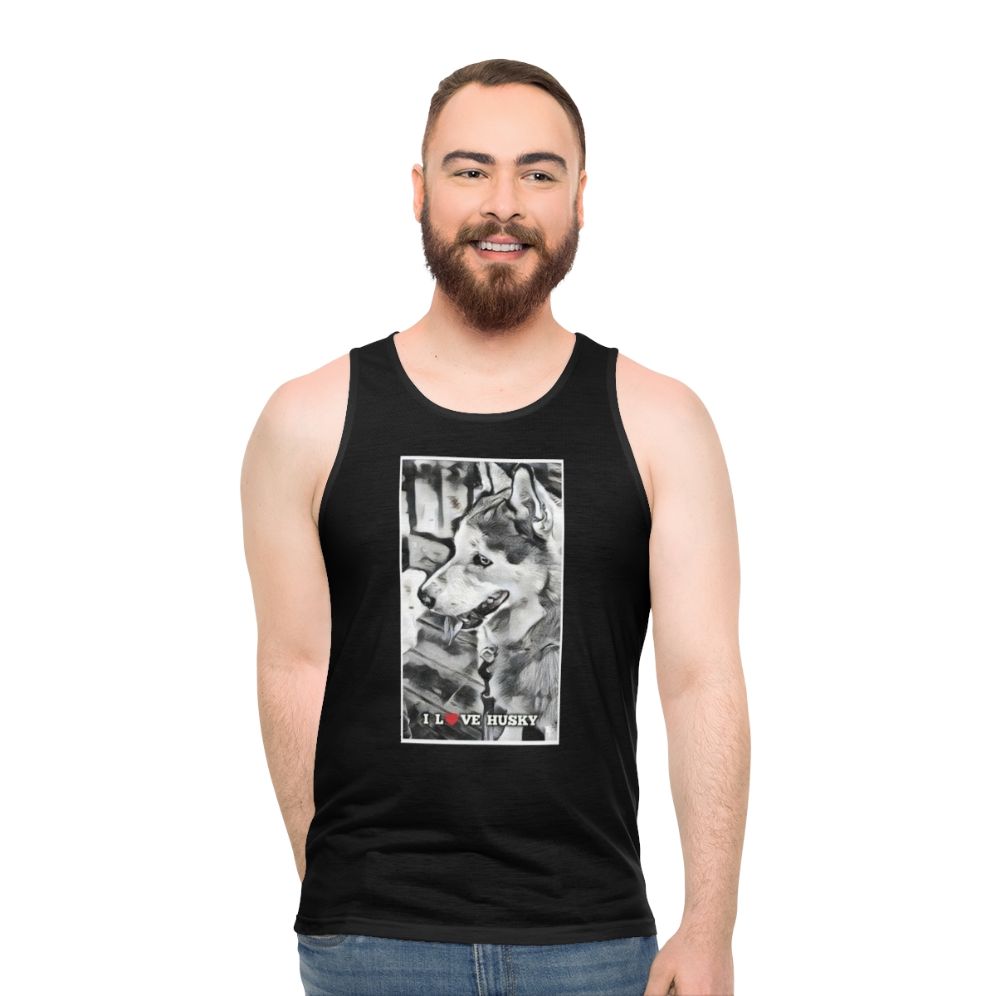 Husky Dog Unisex Tank Top
