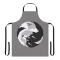 A high-quality kitchen apron featuring a stylized husky or malamute design.