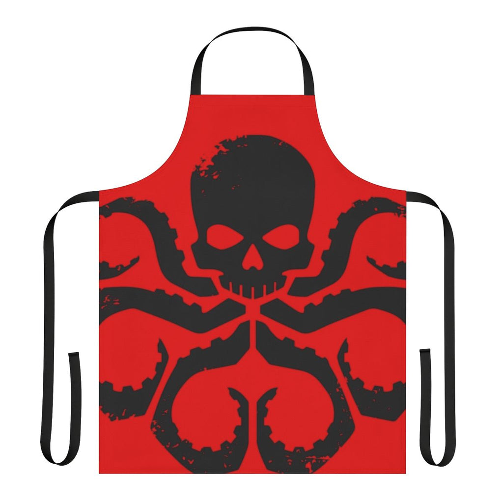 Hydra-inspired black apron with superhero logo design