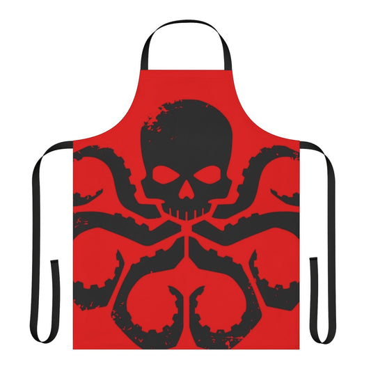 Hydra-inspired black apron with superhero logo design