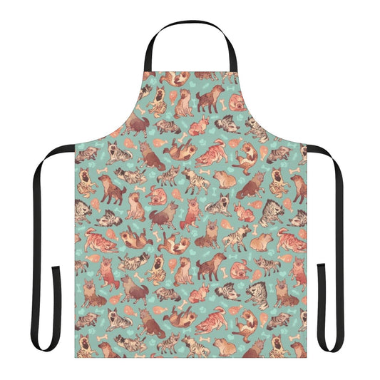 Hyena-patterned apron with a nature-inspired design