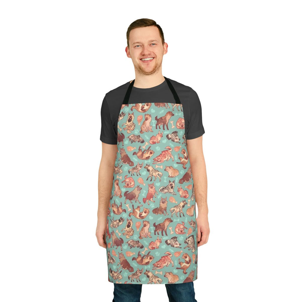 Hyena-patterned apron with a nature-inspired design