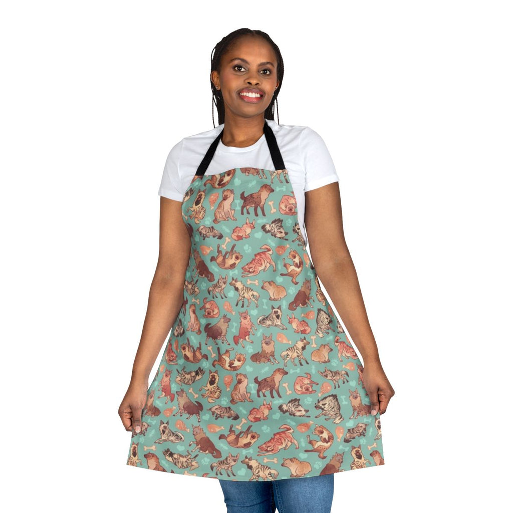 Hyena-patterned apron with a nature-inspired design