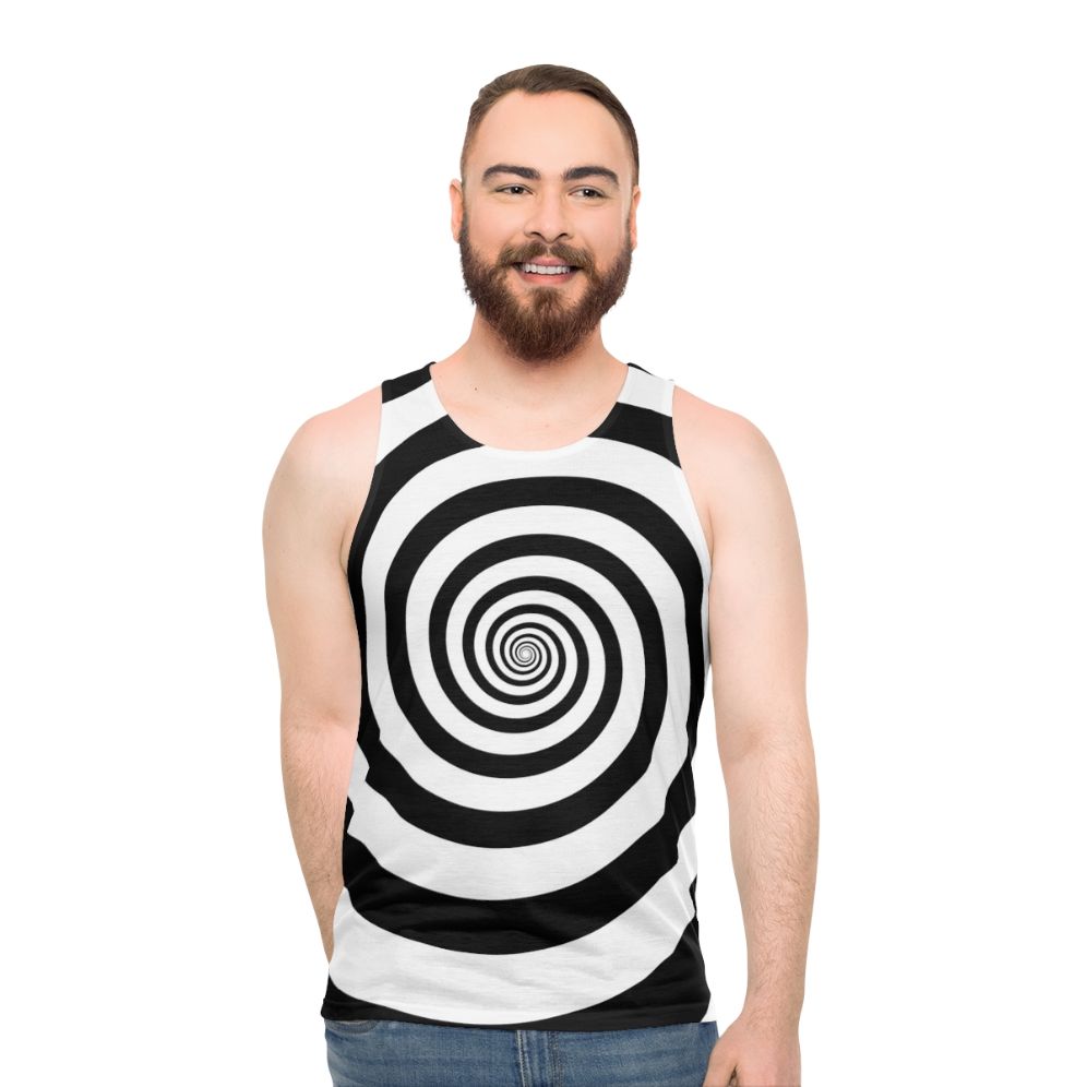 Hypnotic psychedelic swirl unisex tank top
