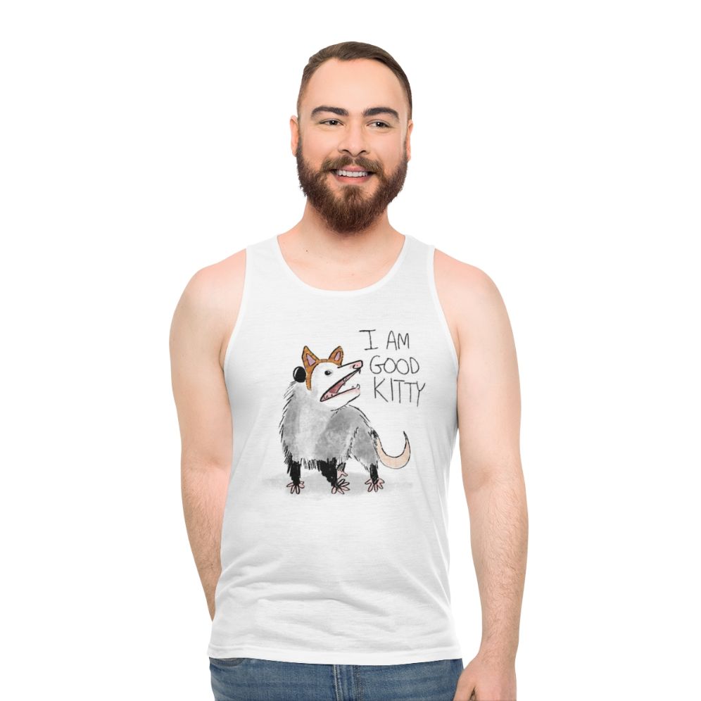 Unisex "I Am Good Kitty" cat graphic tank top