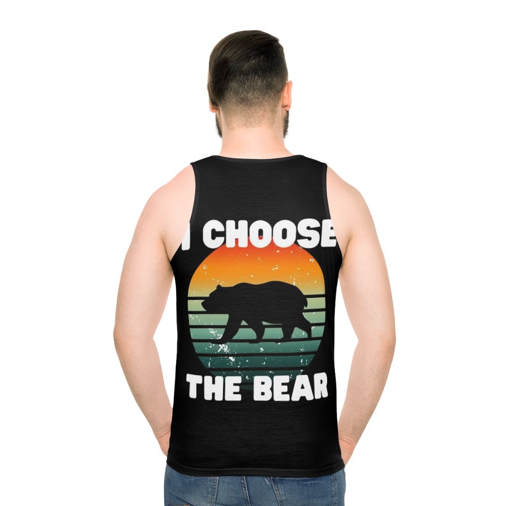 Unisex tank top with a bear graphic design