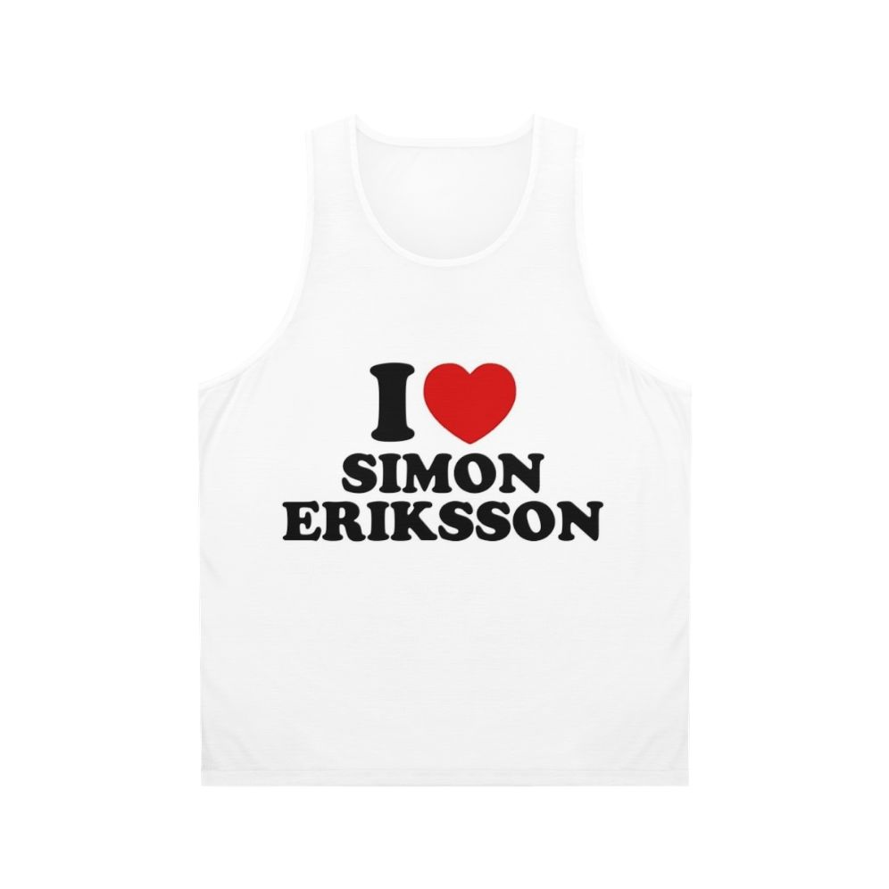 Unisex tank top with "I Love Simon Eriksson" design from Young Royals Netflix series
