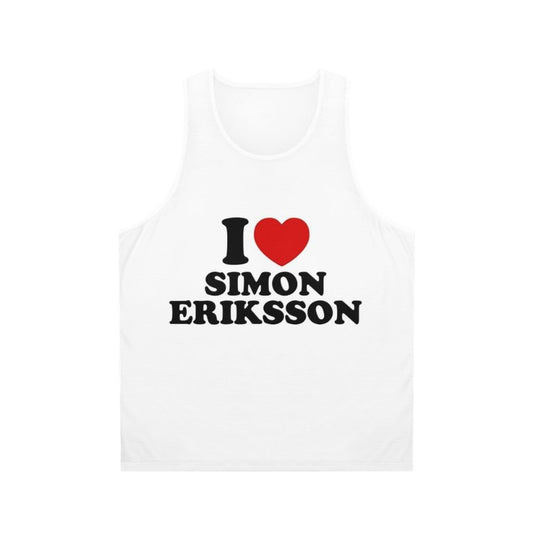 Unisex tank top with "I Love Simon Eriksson" design from Young Royals Netflix series