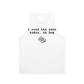 Unisex Beatles-inspired tank top with "I Read The News" design